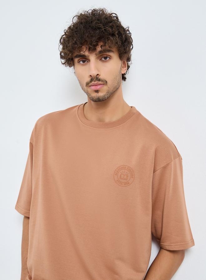 Styli Men Coffee Brown Graphic Print Oversized T-Shirt - Image 5