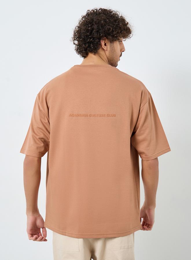 Styli Men Coffee Brown Graphic Print Oversized T-Shirt - Image 4