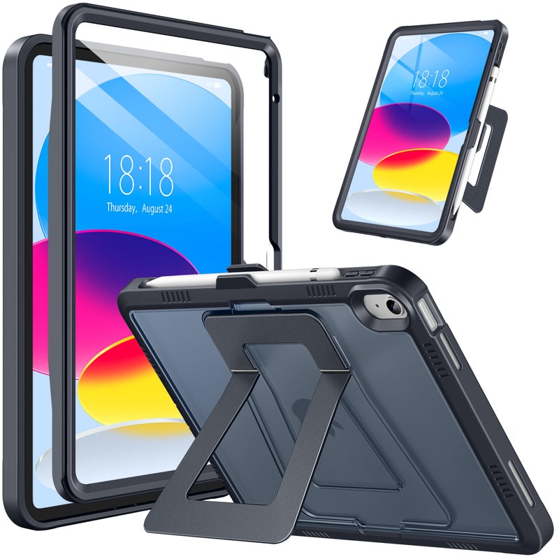 DTTO for iPad A16 11th Generation Case 11 Inch 2025 iPad 10th Generation Case Adjustable PortraitLandscape Kickstand Builtin Screen Protector Protective Cover with Translucent Back Dark - Image 2