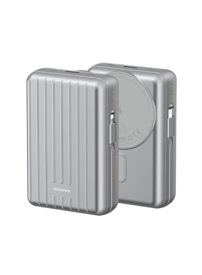 MOOG MAX WIRELESS PD PORT OF POWER BANK 20000 - USB PORT SUPPORTS FAST CHARGING
LC PORT, REVERSE CHARGING FROM IPHONE TO TYPE C, WIRELESS CHARGING
TYPE C CONNECTION CABLE - IPHONE CONNECTION CABLE, SILVER - Image 1