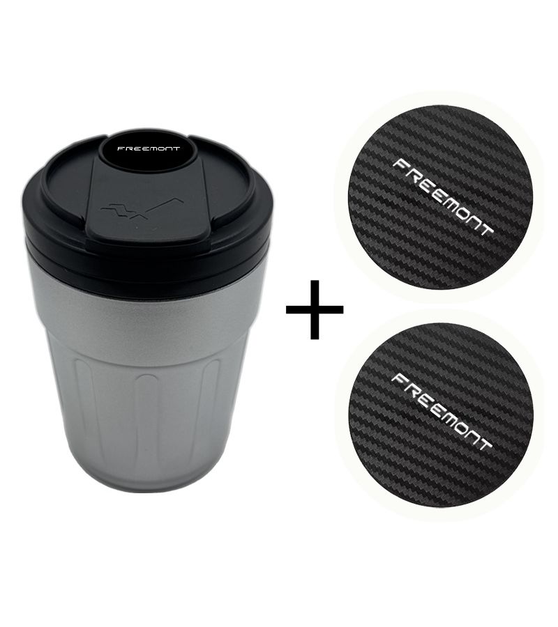 Car Cup Holder Ashtray Set With Lid And Sealing Cap Anti Smoke Protection Easy To Disassemble And Clean For Universal Car Use Black Water Cup Pad 2pcs - Image 4