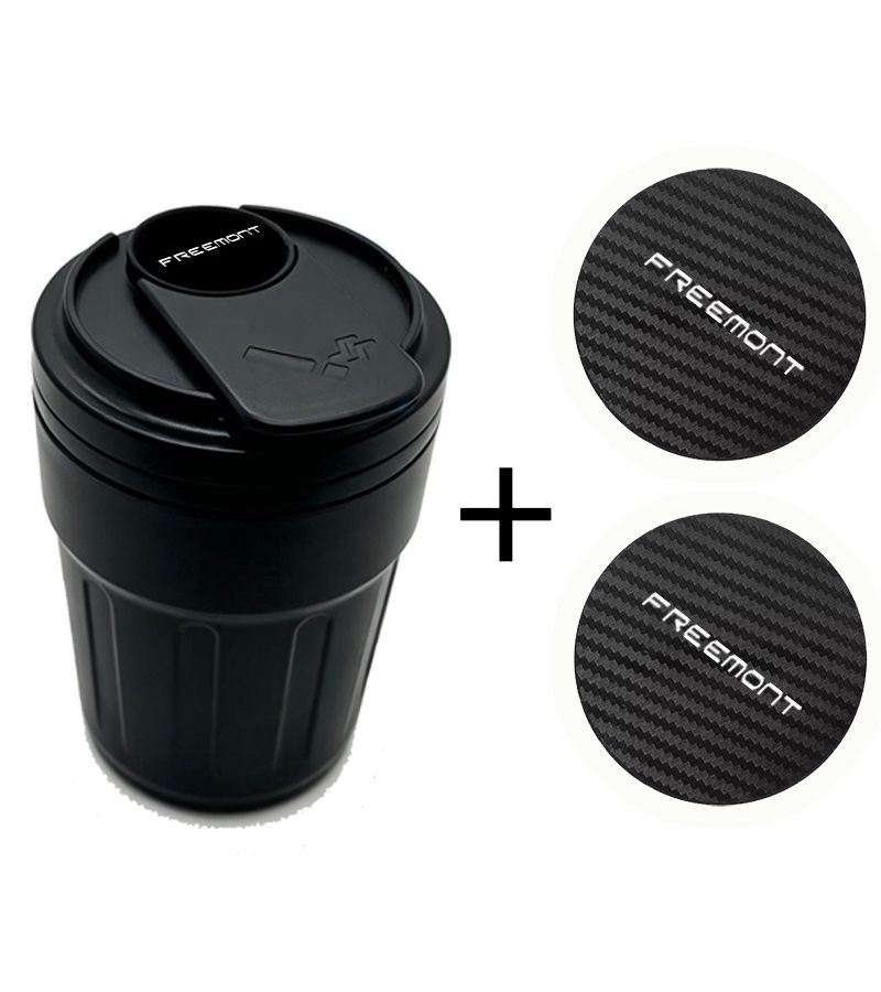 Car Cup Holder Ashtray Set With Lid And Sealing Cap Anti Smoke Protection Easy To Disassemble And Clean For Universal Car Use Black Water Cup Pad 2pcs - Image 1