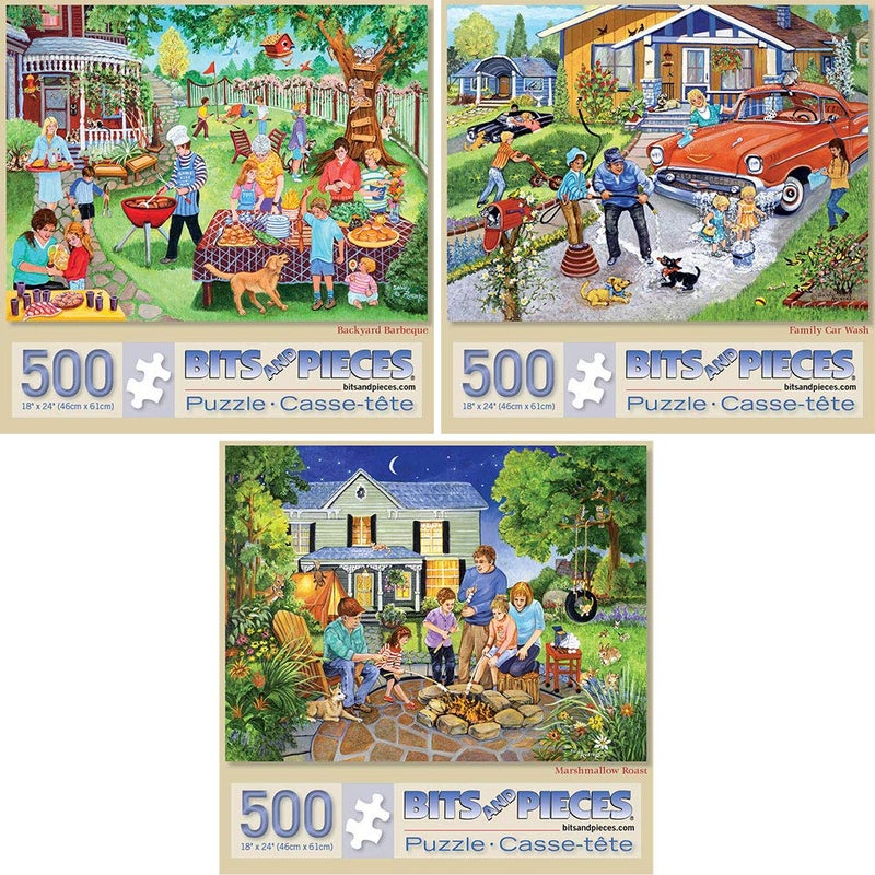 Bits and Pieces Value Set of Three Large 500 Piece Jigsaw Puzzles for Adults Jigsaw Puzzles Designed by Artist Sandy Rusinko Completed Puzzle Size 18 x 24 - Image 3
