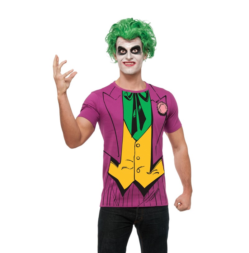 Rubies DC Comics Villains: The Joker Costume Top and Wig for Adults by Rubies, Men's Large - Image 1