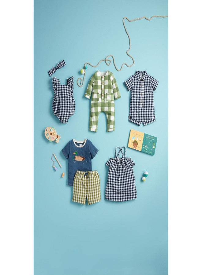 Mud Pie Boy Gingham Shortall; 6-9 Months - Image 2