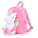 Gloveleya Unicorn Kids Backpack Soft Plush Toddler Backpack for Girls Cute BacktoSchool Gift Preschool Bag for Snacks Toys Books Travel Everyday Use 9 Inches - Image 2