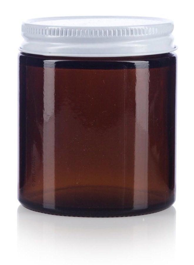 JUVITUS Amber Thick Glass Straight Sided Jar with White Metal Airtight Lid - 4 oz / 120 ml (6 pack) + Spatulas and Labels - Image 5