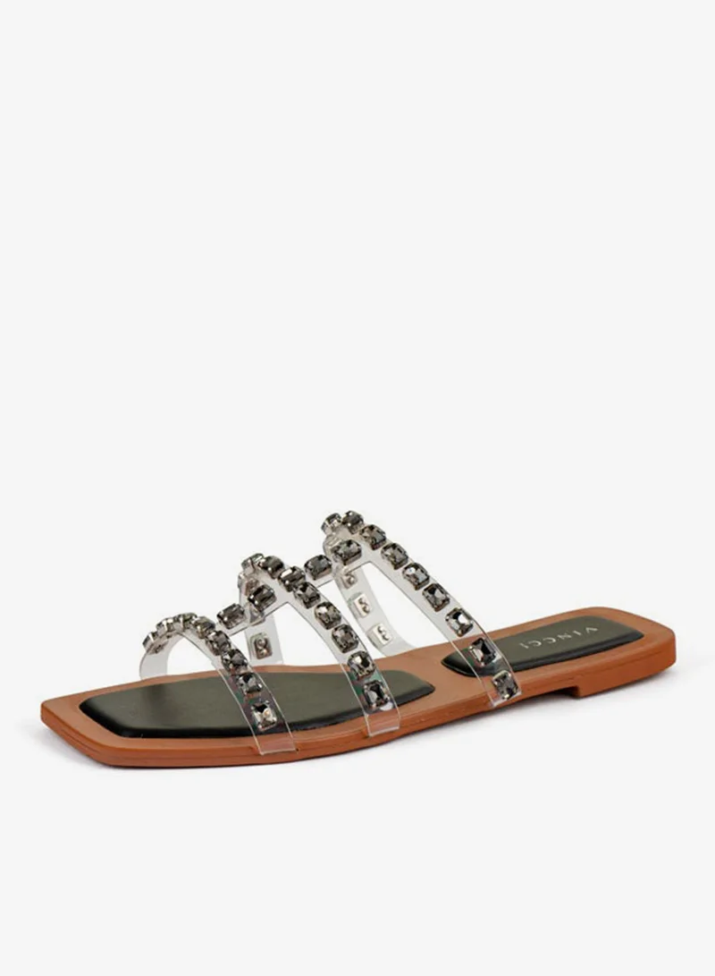 فينتشي صنادل مسطحة متعددة الأحزمة للنساء