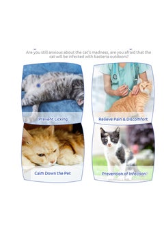 SYOSI Cat Recovery Suit, Cat Surgery Recovery Suit, Kitten Surgical Full Bodysuit, Cat Onesie for Cats, for Abdominal Wound Protector Anti Licking After Surgery, for Small Male & Female Pets Blue Medium  - Image 4