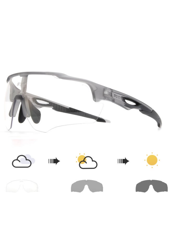 SCVCN Photochromic Cycling Glasses Mountain Road Bike Day And Night Neutral Outdoor Sports Windproof Glasses - Image 1