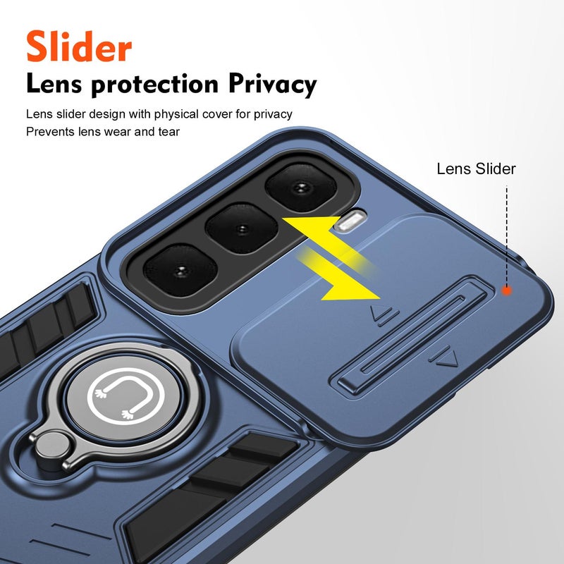 erorex For Infinix Hot 60i 4G Camshield Ring Holder Phone Case(Royal Blue) - Image 3