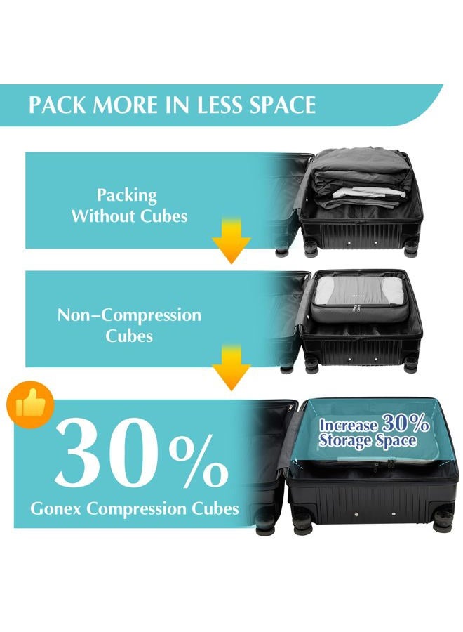 Gonex Compression Packing Cubes, 4, 5, 6, 10pcs Expandable Storage Travel Luggage Bags Organizers, 4-Deep Gray, 4 Set - Image 4