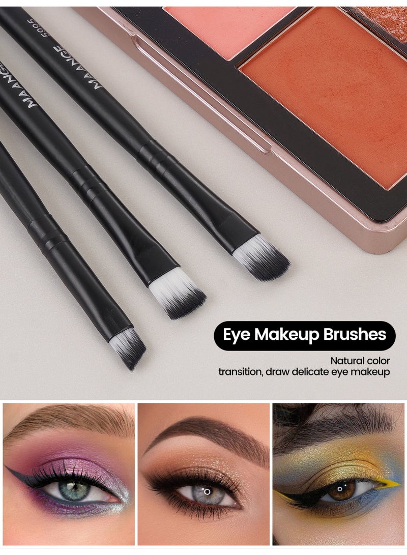 MAANGE Makeup Brushes Set, 12 Pcs Makeup Kit, Include Powder Foundation Concealers Blush Eye shadows Makeup Brushes and Powder Puff, Mini Finger Powder Puff and Makeup Egg(Black) - Image 3