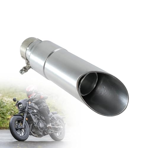 telfair GP318B Steel Exhaust Muffler Pipe Compatible with 20172021 Honda Rebel CMX500 9Inch ClampOn Silver Muffler Aggressive Sound Direct Fit Replacement - Image 1