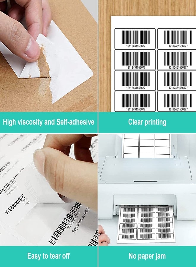 LabelMore ملصقات عناوين مقاس 1 بوصة × 2-5/8 بوصة، 30 ملصقًا في الورقة، ورق لاصق للطابعات الليزرية والحبرية، 8.5 بوصة × 11 بوصة، أبيض - 3000 ملصق - Image 5