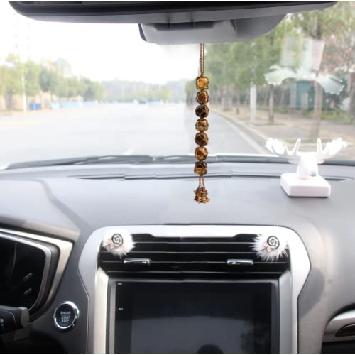 iSTONE Hanging Ornaments Natural Tiger Eye Ornaments Home Decor Gemstones Reiki Feng Shui Ornament Window Wall Ornament - Image 2