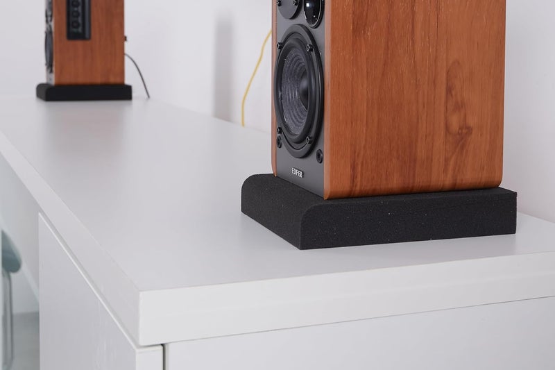 Sound Addicted - وسادات عزل شاشات الاستوديو لمكبرات الصوت الصغيرة مقاس 3-4.5 بوصات، زوج من رغوة عزل صوتية عالية الكثافة تناسب معظم الرفوف والمكاتب | SMPad 4 - Image 5