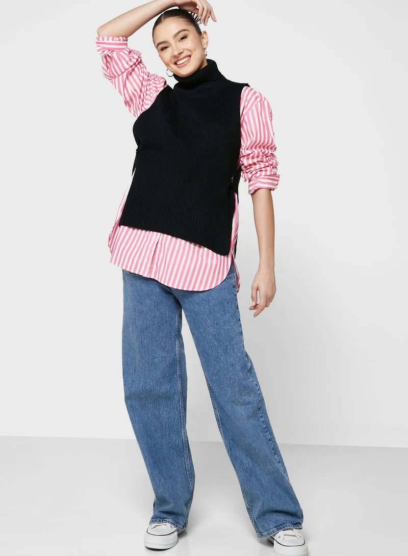 Ginger High Neck Sleeveless Sweater Vest