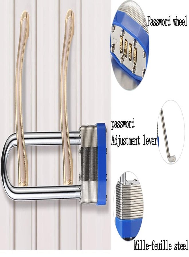 WANLIAN Padlock, Combination Lock, Laminated Padlock, with Long Shackle, 4 Digit Code Padlock, Gym Locker Lock, Door Handle Lock for School Sports Locker, Sports Locker, Fence, Toolbox, Gate, - Image 4