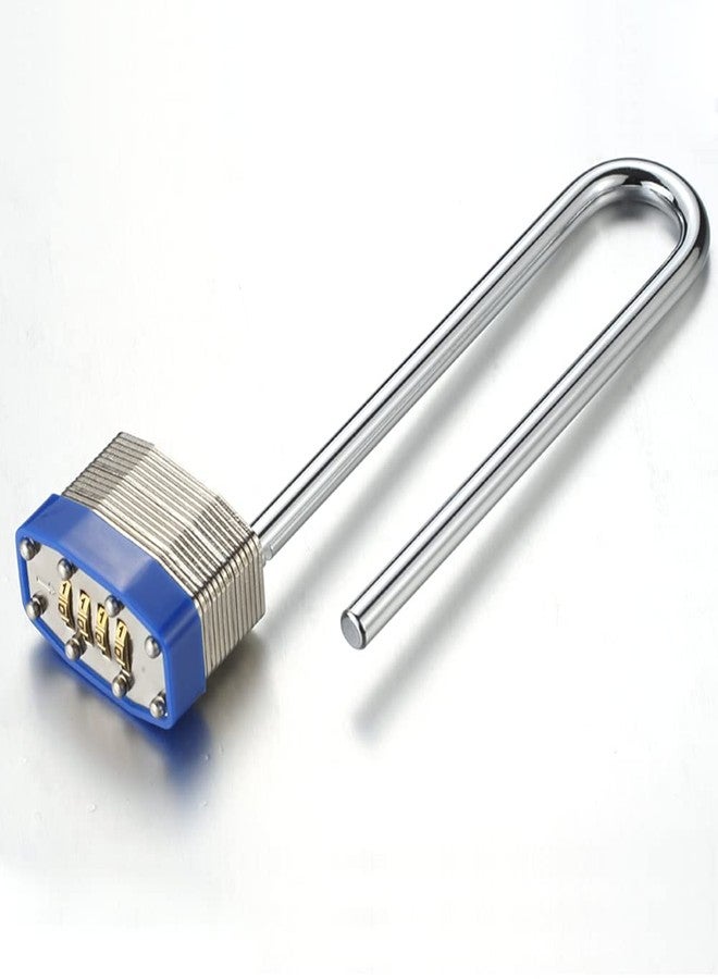 WANLIAN Padlock, Combination Lock, Laminated Padlock, with Long Shackle, 4 Digit Code Padlock, Gym Locker Lock, Door Handle Lock for School Sports Locker, Sports Locker, Fence, Toolbox, Gate, - Image 2