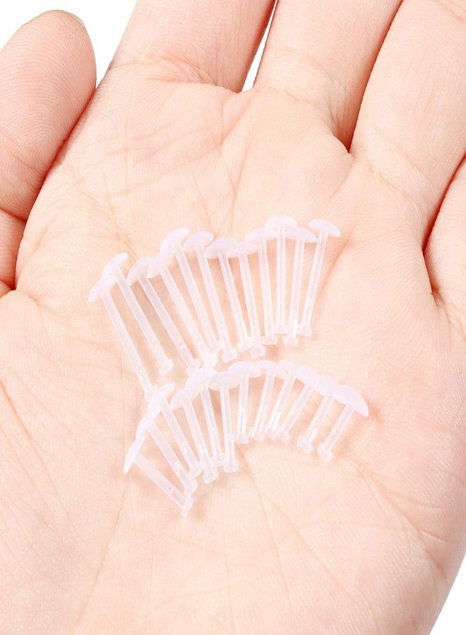 Ocptiy 16G Clear Plastic Earrings Nose Ring Stud for Sport Work Surgery Lip Labret Monroe Medusa Ring Stud Siliocne Flexible Flat Back Cartilage Helix Tragus Earring Clear Piercing Jewelry Women Men - Image 2