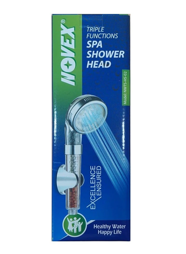NOVEX - High Pressure Filtered Shower Head For Hard Water And Filtering Impurities, Hand Held Shower Head With Filter Balls - Image 1