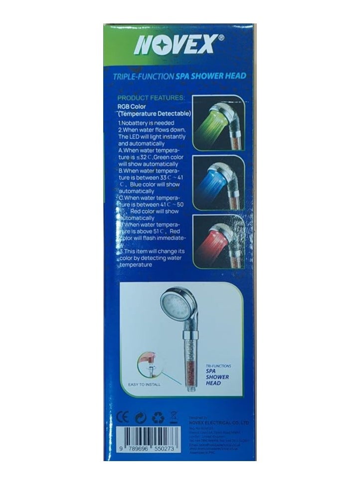 NOVEX - High Pressure Filtered Shower Head For Hard Water And Filtering Impurities, Hand Held Shower Head With Filter Balls - Image 1