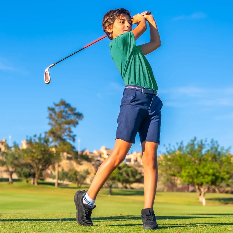 Yhjoxlp Boys Polo Shirts Performance Dry Fit Kids Polo Shirts for Boys, Striped Boy's Golf Polo Short Sleeve Casual Collared Golf Shirts for Boy, 10-12 Years - Image 3