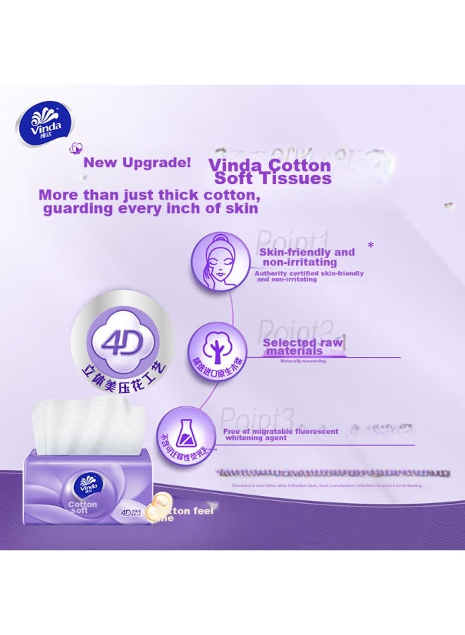 Vinda Facial Tissues, Soft And Strong 3-ply 108 Sheets*24 Packs S Size, Gentle On Skin, No Irritation, Toilet Paper, Tissue Paper, Napkins, Whole Box - Image 4
