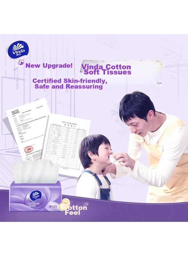 Vinda Facial Tissues, Soft And Strong 3-ply 108 Sheets*24 Packs S Size, Gentle On Skin, No Irritation, Toilet Paper, Tissue Paper, Napkins, Whole Box - Image 3