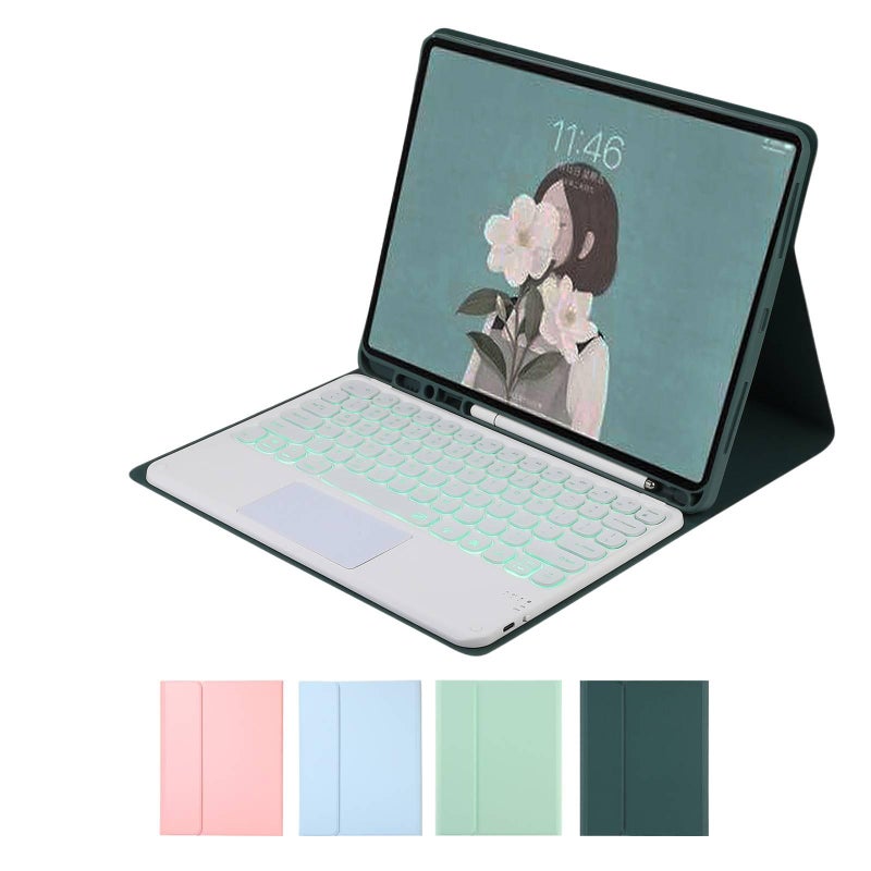 DGG حافظة آيباد بلوحة مفاتيح متوافقة مع iPad Air باللون أسود باللون الأسود - Image 2