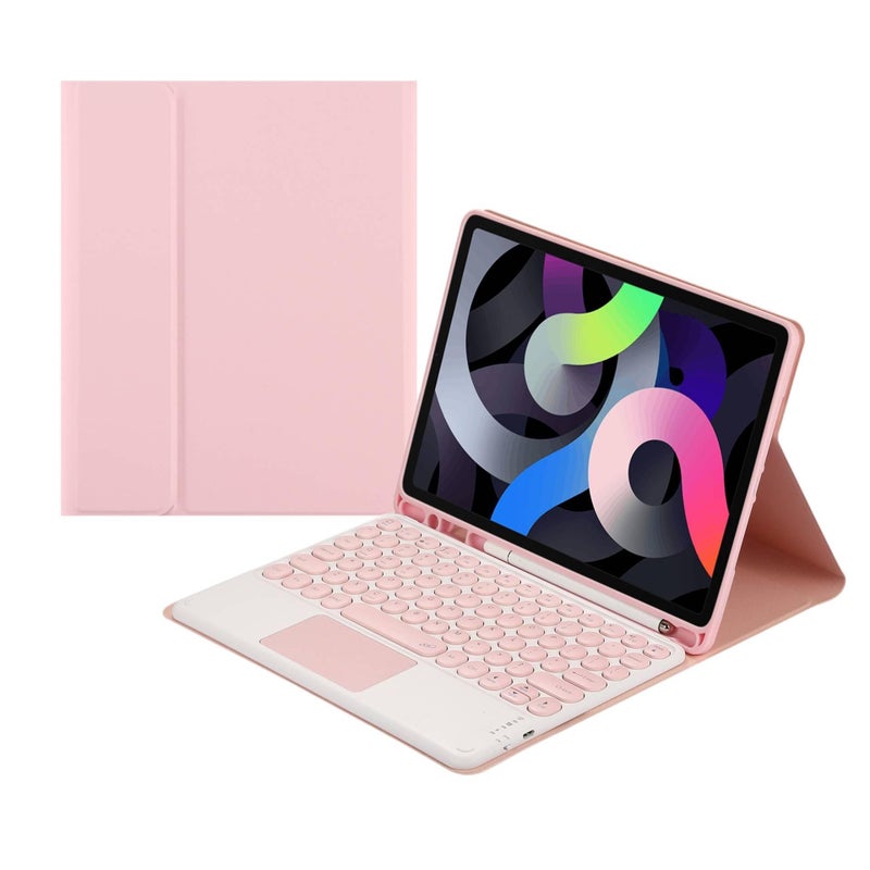 DGG حافظة آيباد بلوحة مفاتيح متوافقة مع iPad Air باللون أسود باللون الأسود - Image 3