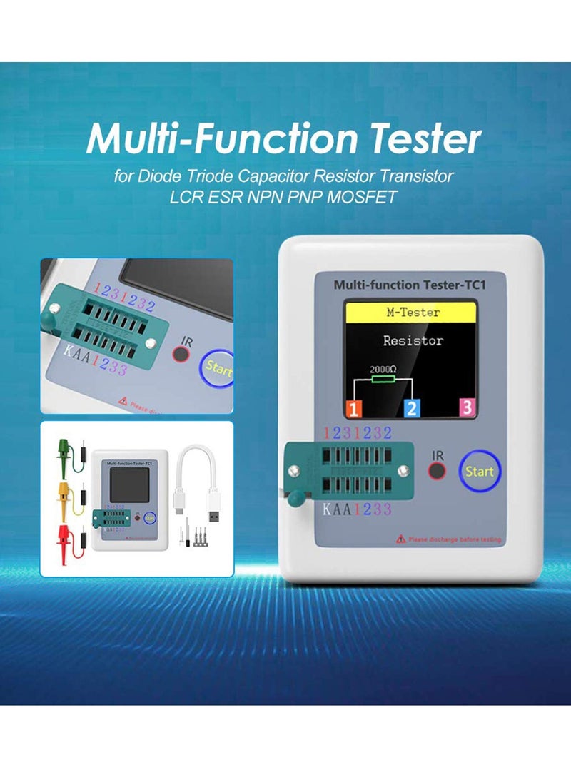 Generic - LCR TC1 Multi-Function Transistor Meter with Full Color Display for Testing Diodes Capacitors Resistors and MOSFETs - Image 1