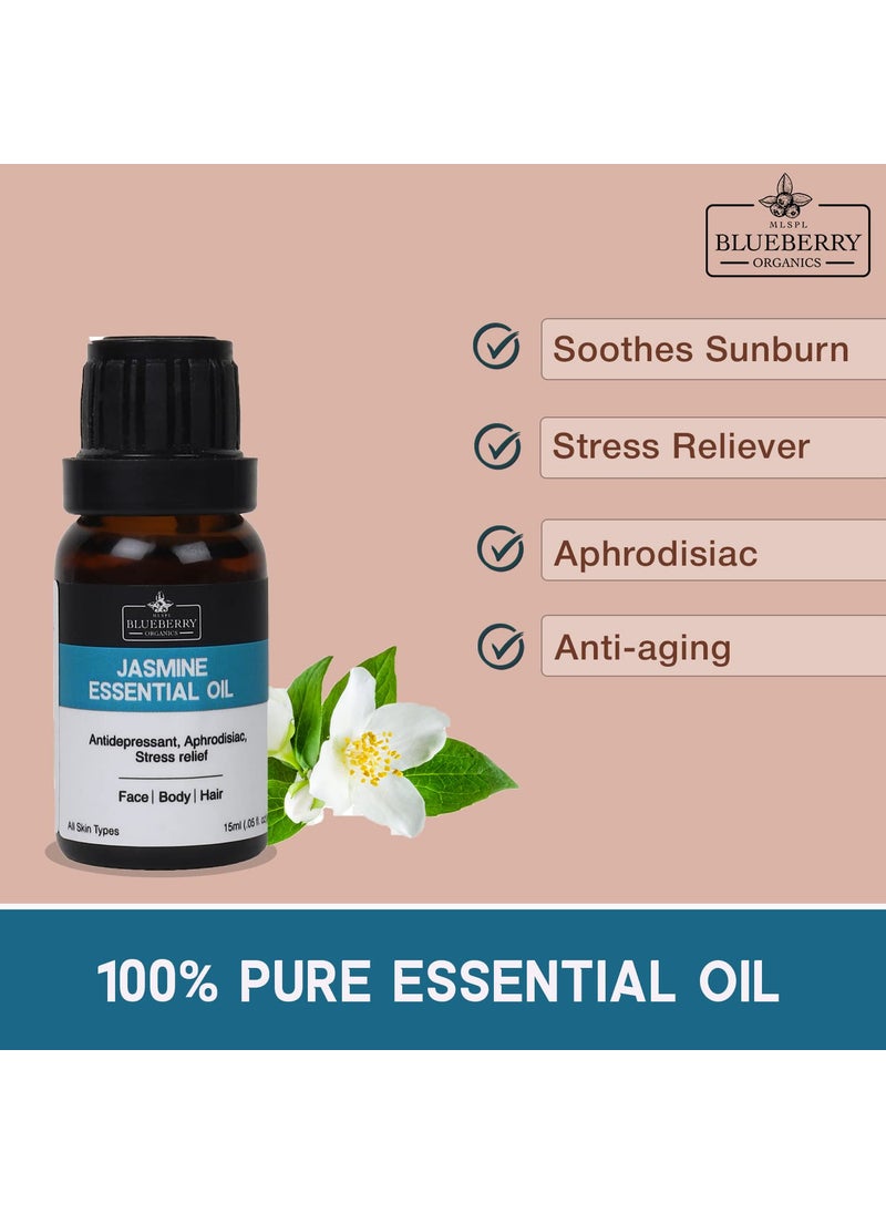 MLSPL BLUEBERRY ORGANICS MLSPL BLUEBERRY ORGANICS Jasmine Essential Oil Natural Premium Therapeutic Grade with Premium Glass Dropper 15 ml  - Image 5