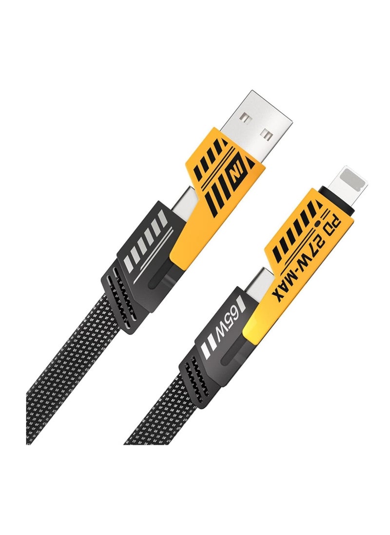 Generic - Multi Use USB Charging Cable 4-in-1, 65W, Universal Fast Charging Cable, USB A to C, USB C to C, USB C to L, and USB A to L - Image 1