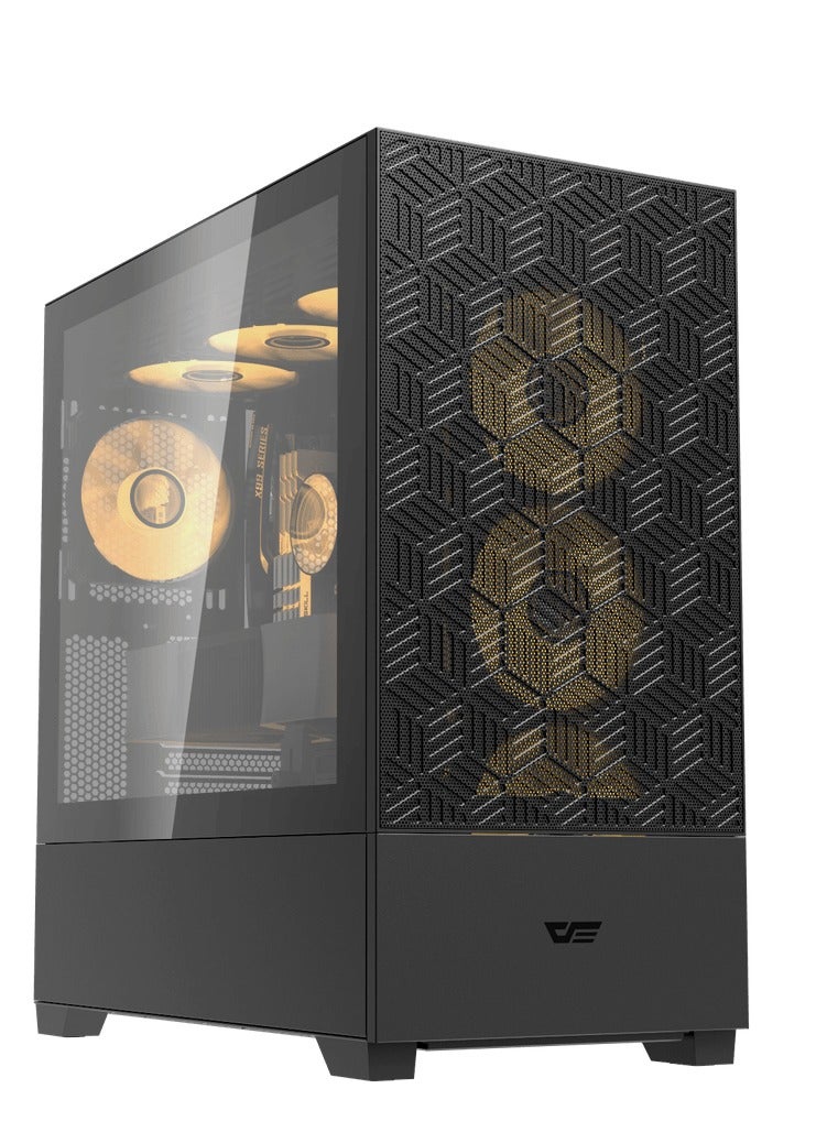 حافظة ألعاب Darkflash DF5000 Mesh ATX/MATX/ITX، لوحة أمامية شبكية، تدعم مشعات 360 مم، منفذ USB Type-C، 3*SSD، خزانة ألعاب مُقسّاة - Image 1