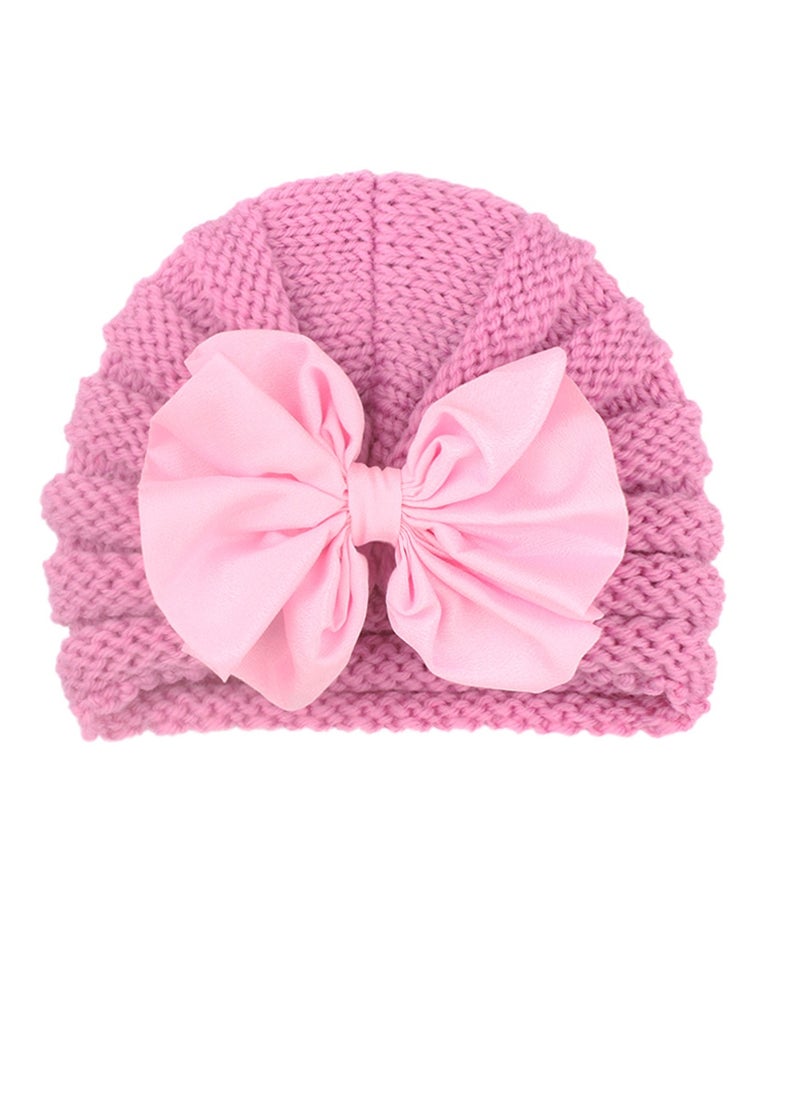 Generic 5 Pcs Baby Knitting Big Bow Hats Winter Warm Toddler Turban Infant Beanie Cap  - Image 4