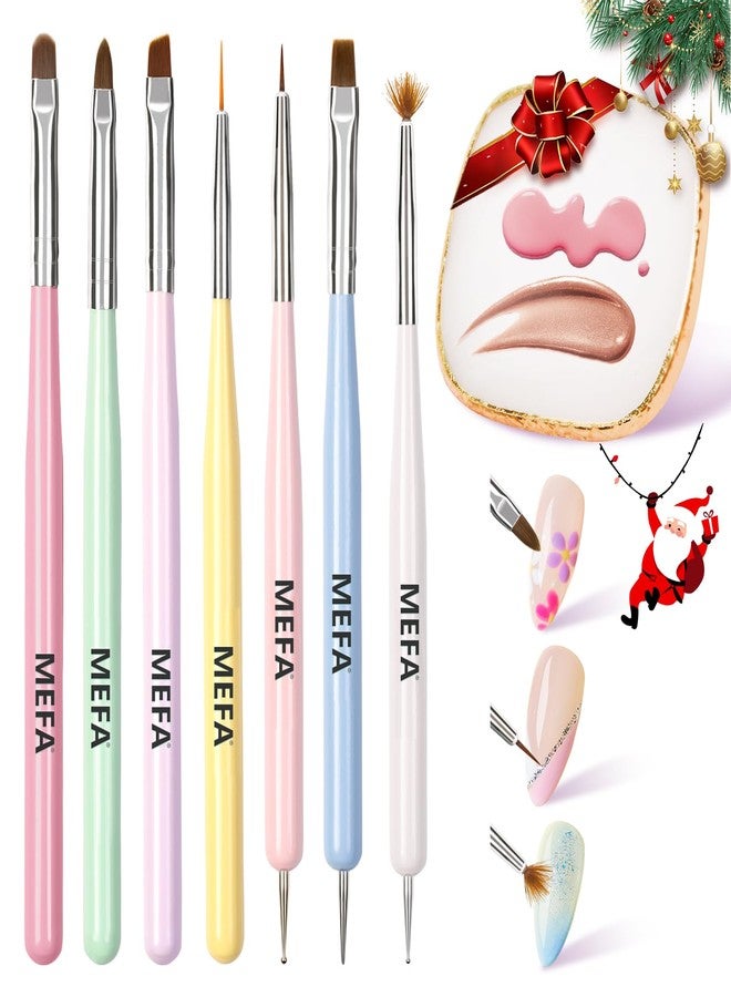 MEFA Nail Art Brushes Set, 8 Pcs Nail Brushes for Nail Art and Nail Art Palette with Polish Brush, Extension Gel Brush, Liner Brush, Carved Brush, Dotting Pen, Builder Brush, Fan Brush for Home Salon - Image 1