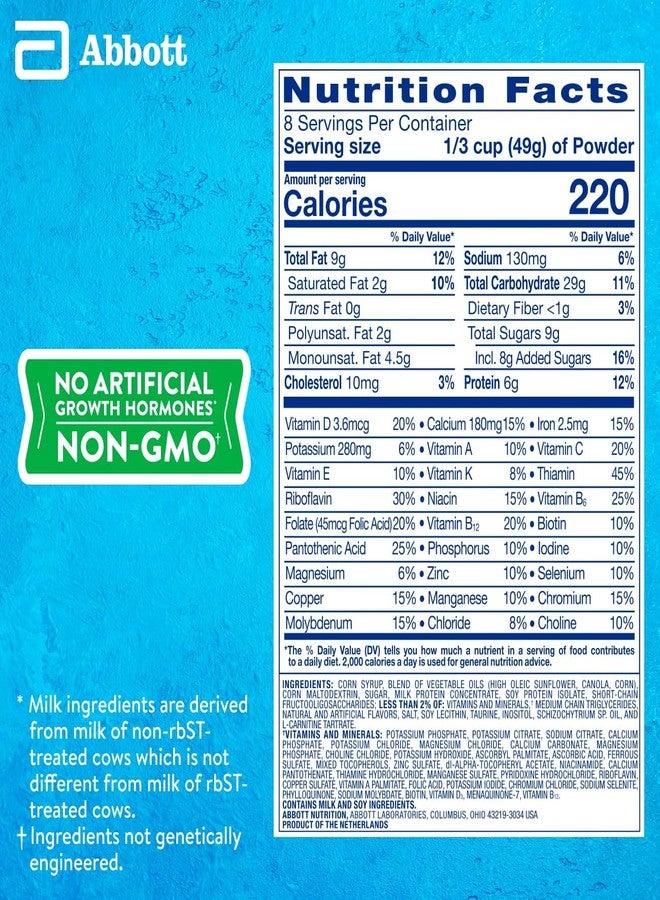 PediaSure Grow & Gain with Immune Support Shake Mix Powder, 23 Vitamins & Minerals, 6g Protein, Non-GMO, Gluten-Free, Vanilla, 14.1 oz Can, Pack of 3-24 servings - Image 2