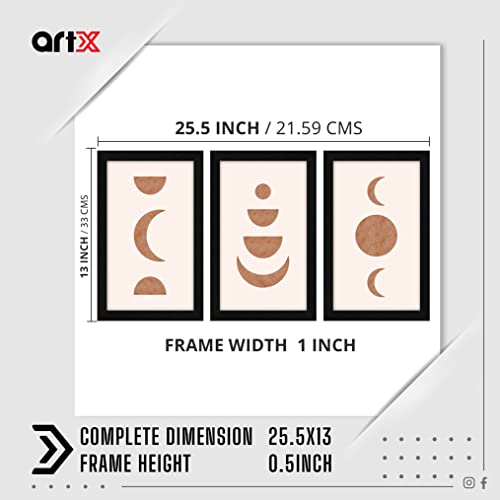 ArtX Paper Modern Wall Frame Art Painting, Framed Paintings, Multicolor, Abstract, 13 X 25.5 inches(Combined), 8.5 X 13 each, Set of 3 - Image 2