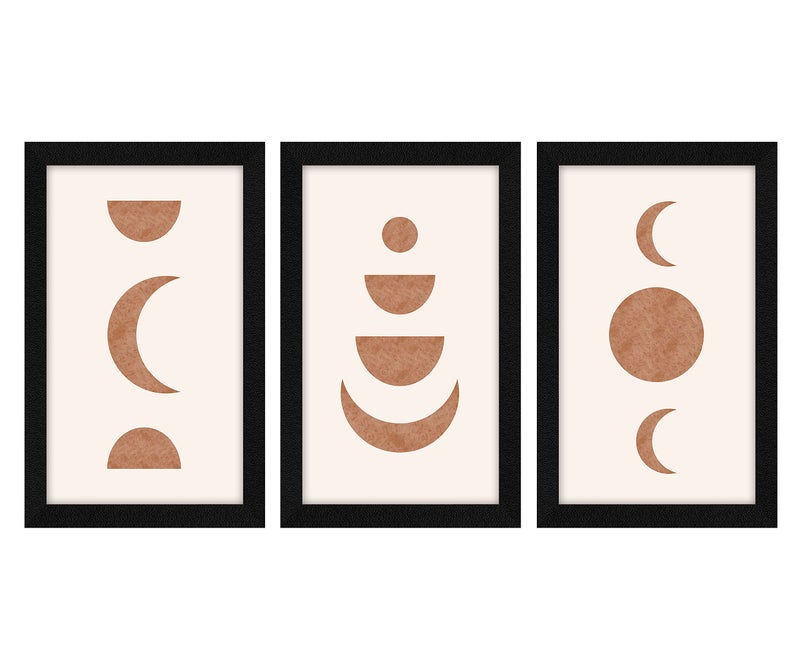 ArtX Paper Modern Wall Frame Art Painting, Framed Paintings, Multicolor, Abstract, 13 X 25.5 inches(Combined), 8.5 X 13 each, Set of 3 - Image 1