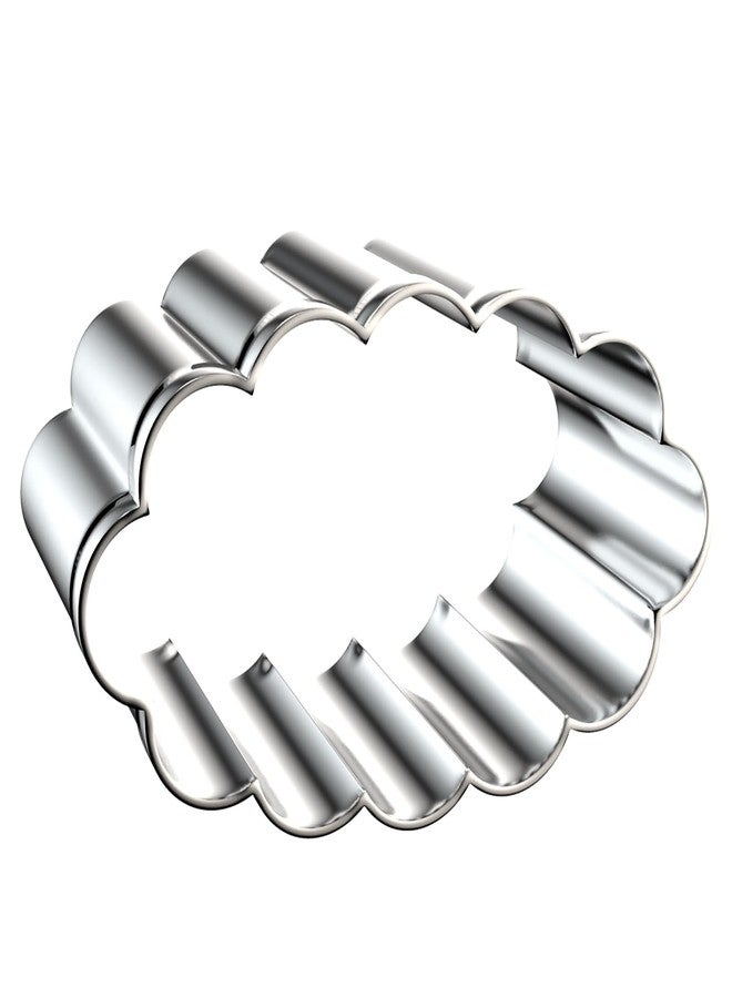 QAAQS Scalloped Edge Oval Cookie Cutter Set Large - 5 Inch, 4 Inch, 3 Inch, 2 Inch - Fluted Wavy Oval Cookie Cutters Shapes Clay Molds - Stainless Steel - Image 4