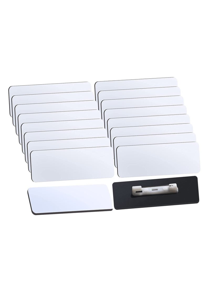 SYOSI - 16 Pieces Sublimation Name Tag DIY Blank ID Name Badge with Round Corners Pin Custom Personalized Name Tag for School, Office (1.5 x 3 inch) - Image 1