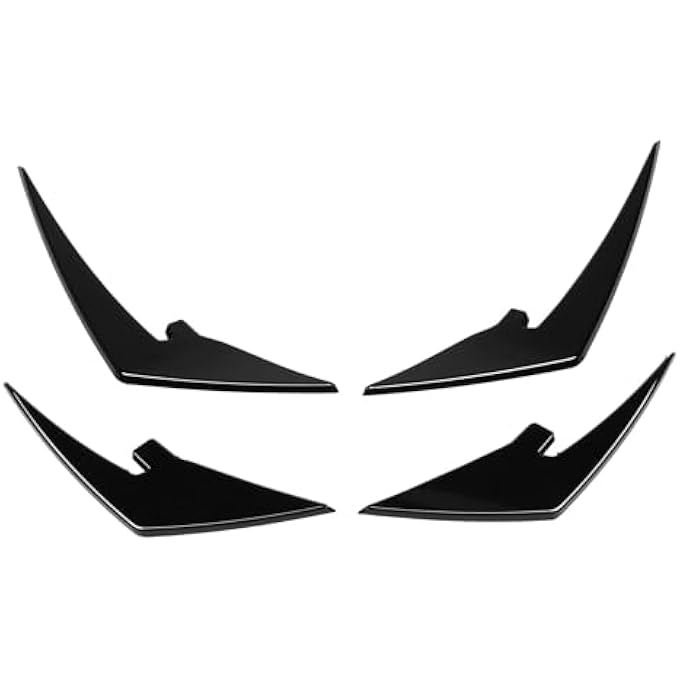 Brilluxa Front Bumper Splitter Fins, Compatible with M3 M4 G80 G81 G82 G83, ABS Bumper Spoiler Canards, Lightweight Body Trim 4PCS (Bright Black) - Image 1