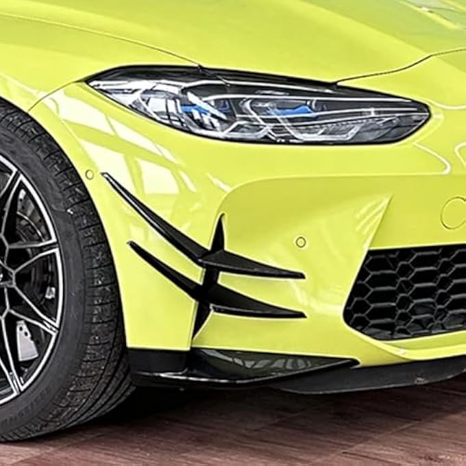 Brilluxa Front Bumper Splitter Fins, Compatible with M3 M4 G80 G81 G82 G83, ABS Bumper Spoiler Canards, Lightweight Body Trim 4PCS (Bright Black) - Image 2