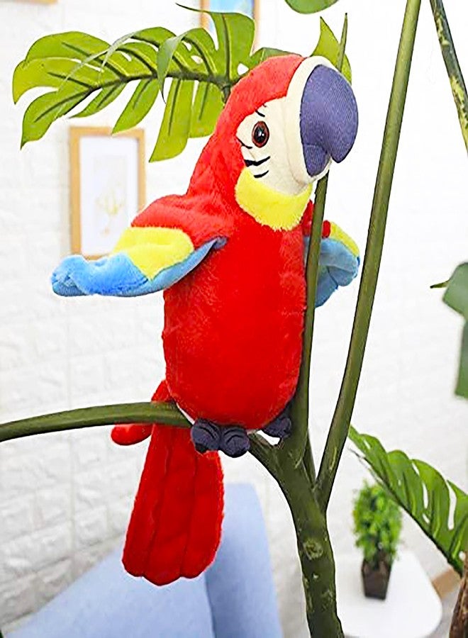 في جراسب لعبة ببغاء ناطق من VGRASSP للأطفال، مهما قلت سيكرر، مرح، تعليمي، مساعد جيد يجلب لك السعادة! لعبة ببغاء قطيفة ناطقة (مطبوع باللون الأحمر) - Image 2