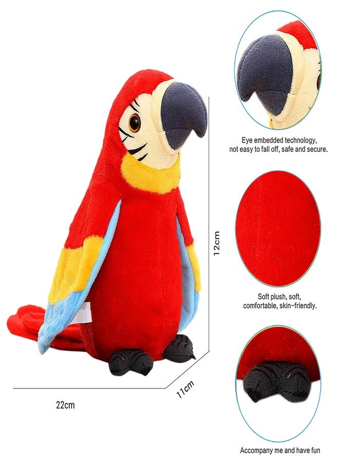 في جراسب لعبة ببغاء ناطق من VGRASSP للأطفال، مهما قلت سيكرر، مرح، تعليمي، مساعد جيد يجلب لك السعادة! لعبة ببغاء قطيفة ناطقة (مطبوع باللون الأحمر) - Image 3