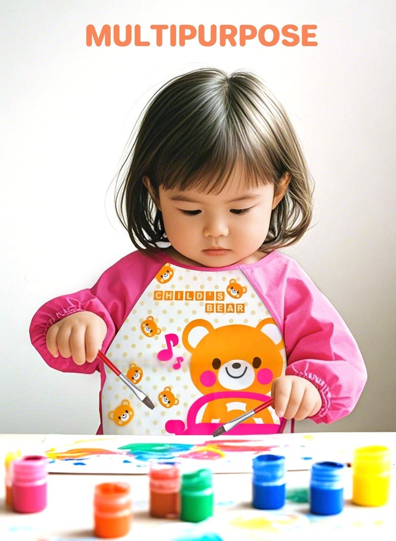 URbazaar 4 Pack Long Sleeve Bib,Baby Toddler Waterproof Sleeved Bib for 6-30 Months Reusable with Catch-all Pocket - Image 5