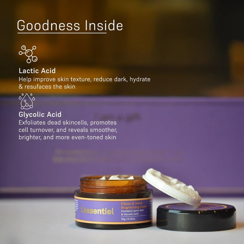 COAL CLEAN BEAUTY COAL Clean Beauty Elbow Hand Brightening Cream with Lactic Glycolic Acid Hydrates Nourishes Skin Men unisex All Skin Types 15g - Image 2
