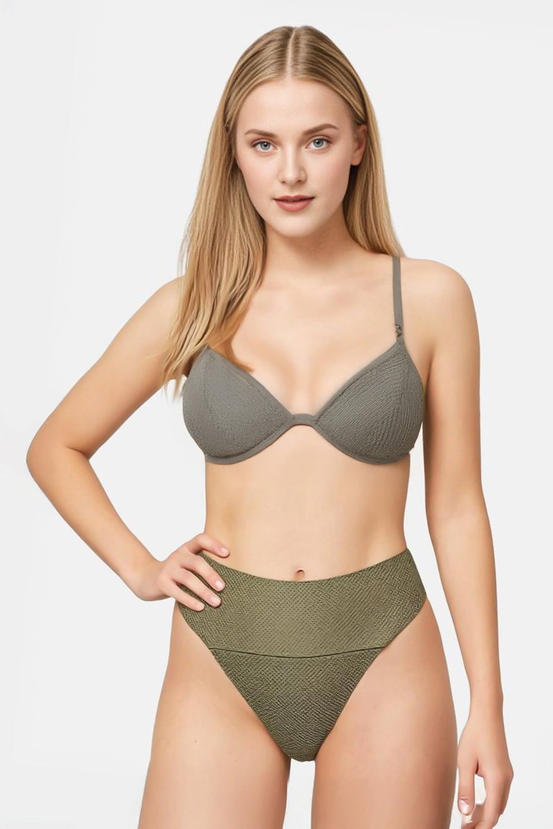 Aerie Women Textured Cheeky Wide Band Panty, Green  - Image 1